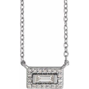 Sterling Silver 1/10 CTW Natural Diamond Halo-Style 16" Necklace