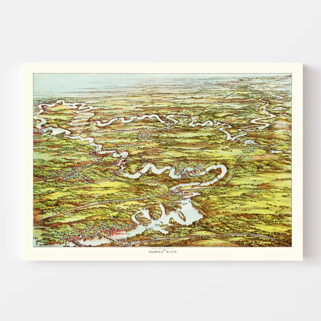 Vintage Map of Charles River, 1900