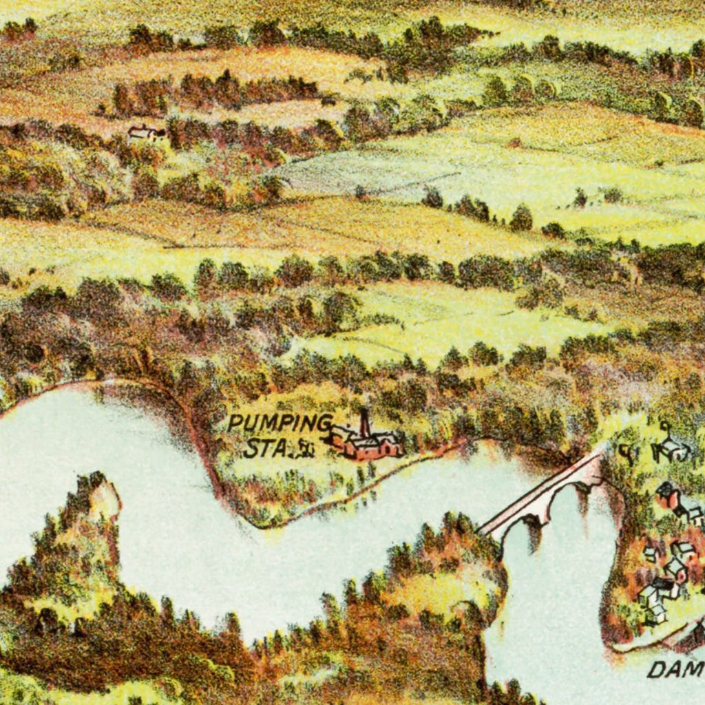 Vintage Map of Charles River, 1900