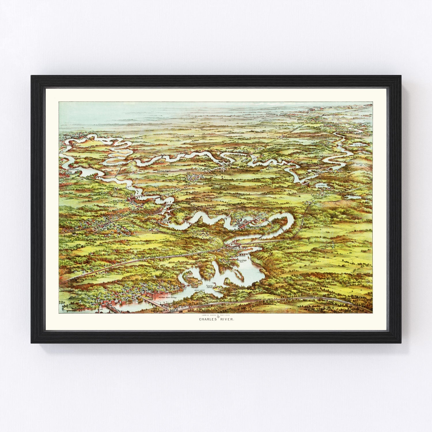 Vintage Map of Charles River, 1900