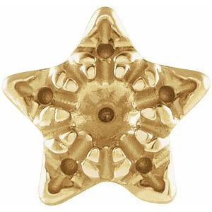 14K Yellow Gold Star Single Earring Mounting
