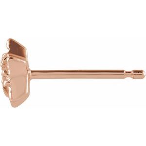 14K Rose Gold Star Single Earring Mounting – image 2