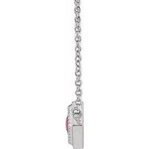 Platinum Natural Pink Sapphire Geometric 16" Necklace