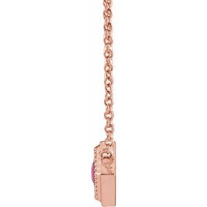 14K Rose Gold Natural Pink Sapphire Geometric 16" Necklace