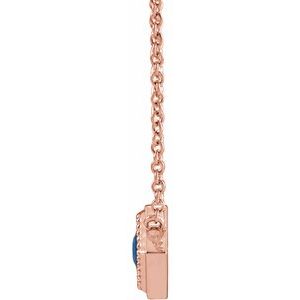 14K Rose Gold Natural Blue Sapphire Geometric 18" Necklace