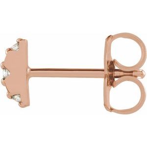 14K Rose Gold .02 CTW Natural Diamond Earring
