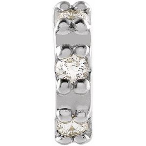 14K White Gold .02 CTW Natural Diamond Earring – image 2
