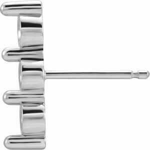 Sterling Silver Three-Stone Bar Earring Mounting – image 2