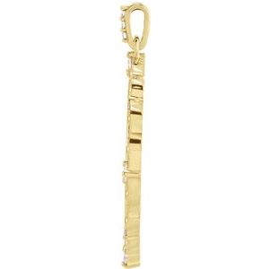 14K Yellow Gold 1/6 CTW Natural Diamond Guardian Angel Pendant