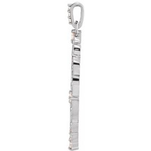 Platinum 1/6 CTW Natural Diamond Guardian Angel Pendant
