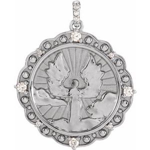 Sterling Silver 1/6 CTW Natural Diamond Guardian Angel Pendant