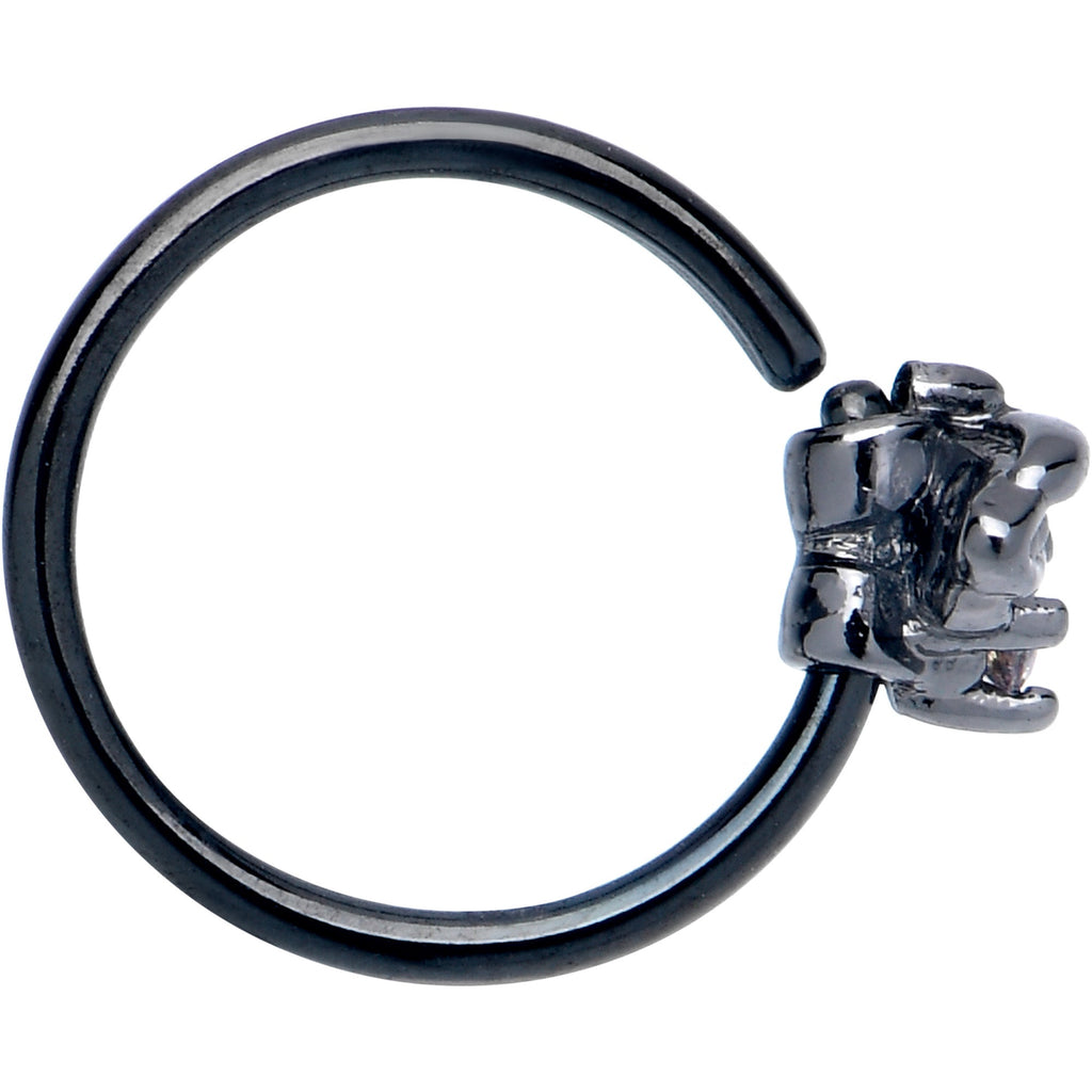 20G 5/16 Aurora Gem Black Beauty Bug Nose Hoop