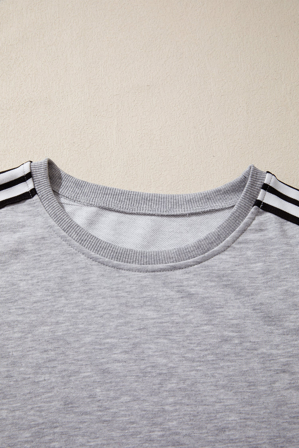 Stripe Patchwork Raw Edge Oversize Tee