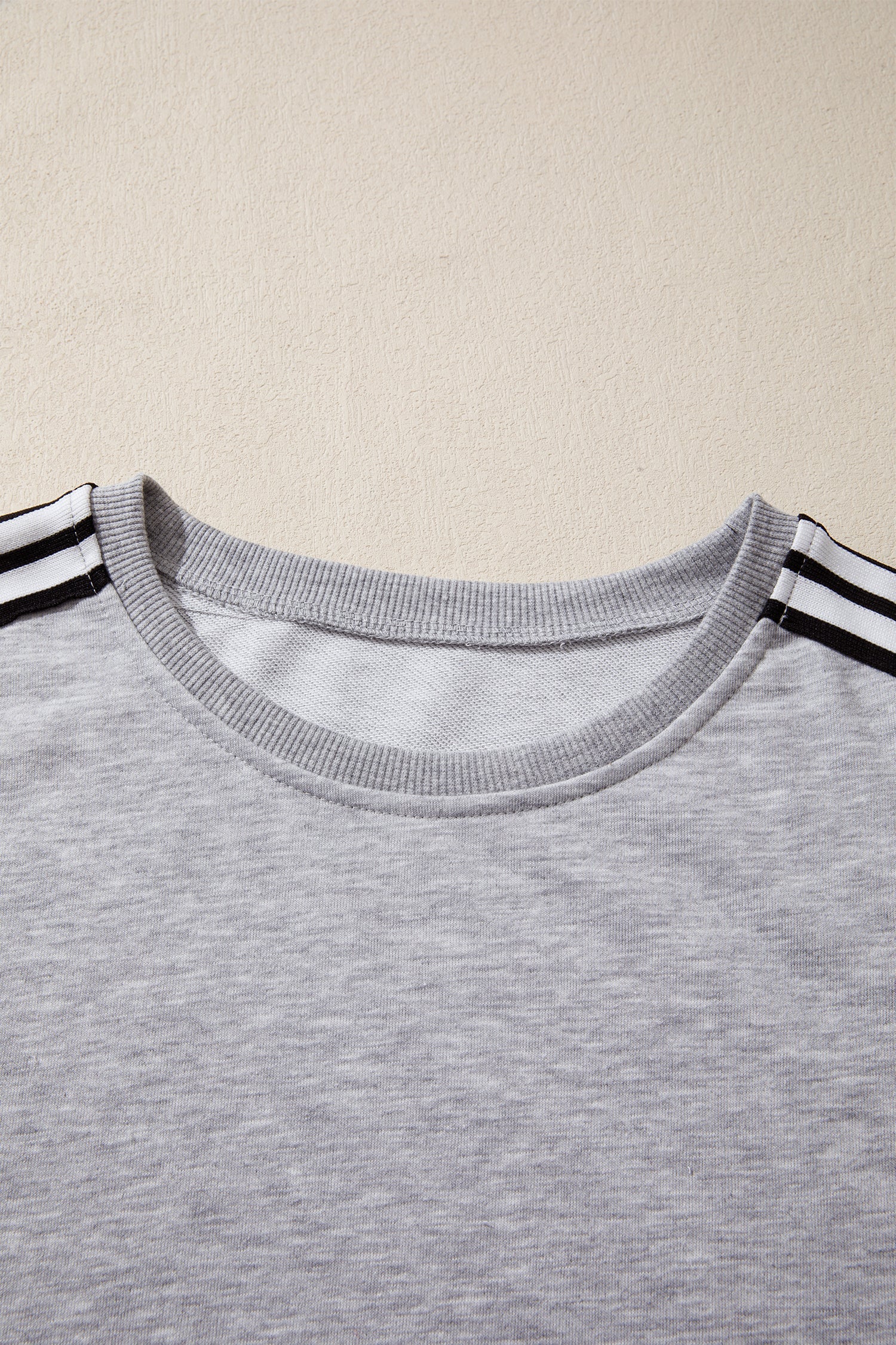 Stripe Patchwork Raw Edge Oversize Tee
