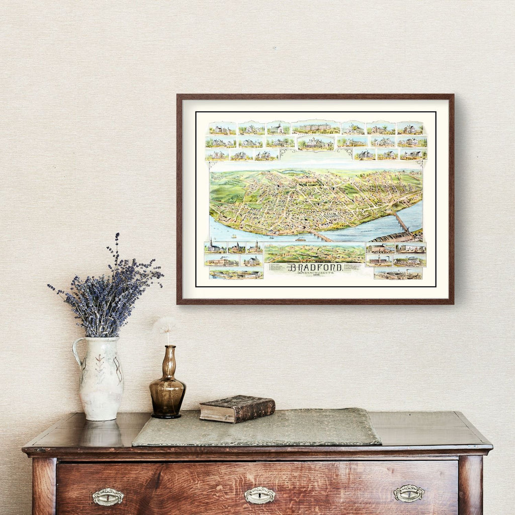 Vintage Map of Bradford, Massachusetts 1892