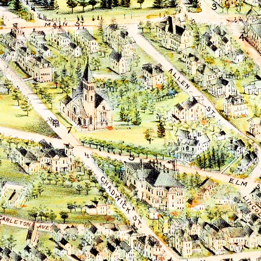 Vintage Map of Bradford, Massachusetts 1892