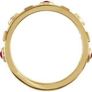 14K Yellow Gold Natural Rhodolite Garnet & 1/4 CTW Natural Diamond Bezel-Set ring