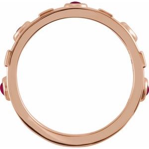 14K Rose Gold Natural Rhodolite Garnet & 1/4 CTW Natural Diamond Bezel-Set ring