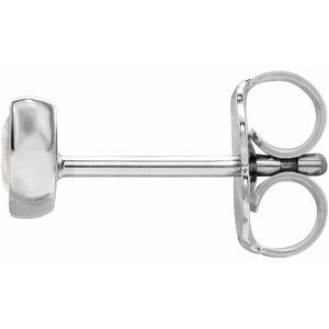14K White Gold Natural White Sapphire & .03 CTW Natural Diamond Right Earring – image 2