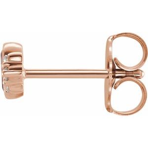 14K Rose Gold Natural Pink Tourmaline & .03 CTW Natural Diamond Left Earring – image 2