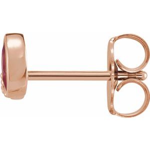 14K Rose Gold Natural Pink Tourmaline & .03 CTW Natural Diamond Right Earring