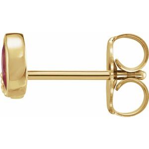 14K Yellow Gold Natural Pink Tourmaline & .03 CTW Natural Diamond Right Earring – image 2
