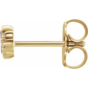 14K Yellow Gold Natural Pink Tourmaline & .03 CTW Natural Diamond Left Earring – image 2