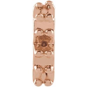 14K Rose Gold 1.2 mm Round Half Circle Single Earring Mounting – image 2
