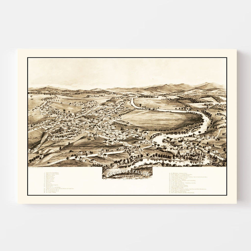 Vintage Map of Enosburg Falls, Vermont 1892