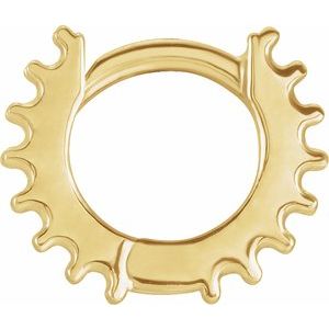 14K Yellow Gold 1.3 mm Round 8 mm Hoop Earring Mounting – image 2