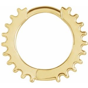 14K Yellow Gold 1.3 mm Round 16 mm Hoop Earring Mounting – image 2