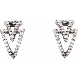 Platinum 1/4 CTW Natural Diamond Geometric Hoop Earrings – image 2