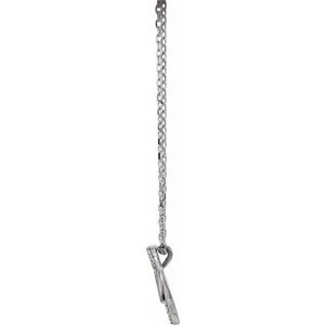 Platinum .05 CTW Natural Diamond Double Leaf 18" Necklace