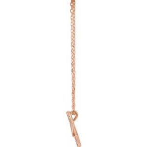 14K Rose Gold .05 CTW Natural Diamond Double Leaf 18" Necklace