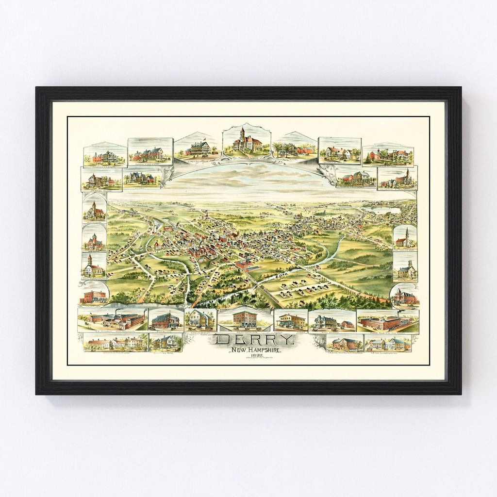 Vintage Map of Derry, New Hampshire 1898