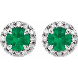 French-Set Halo-Style Earrings