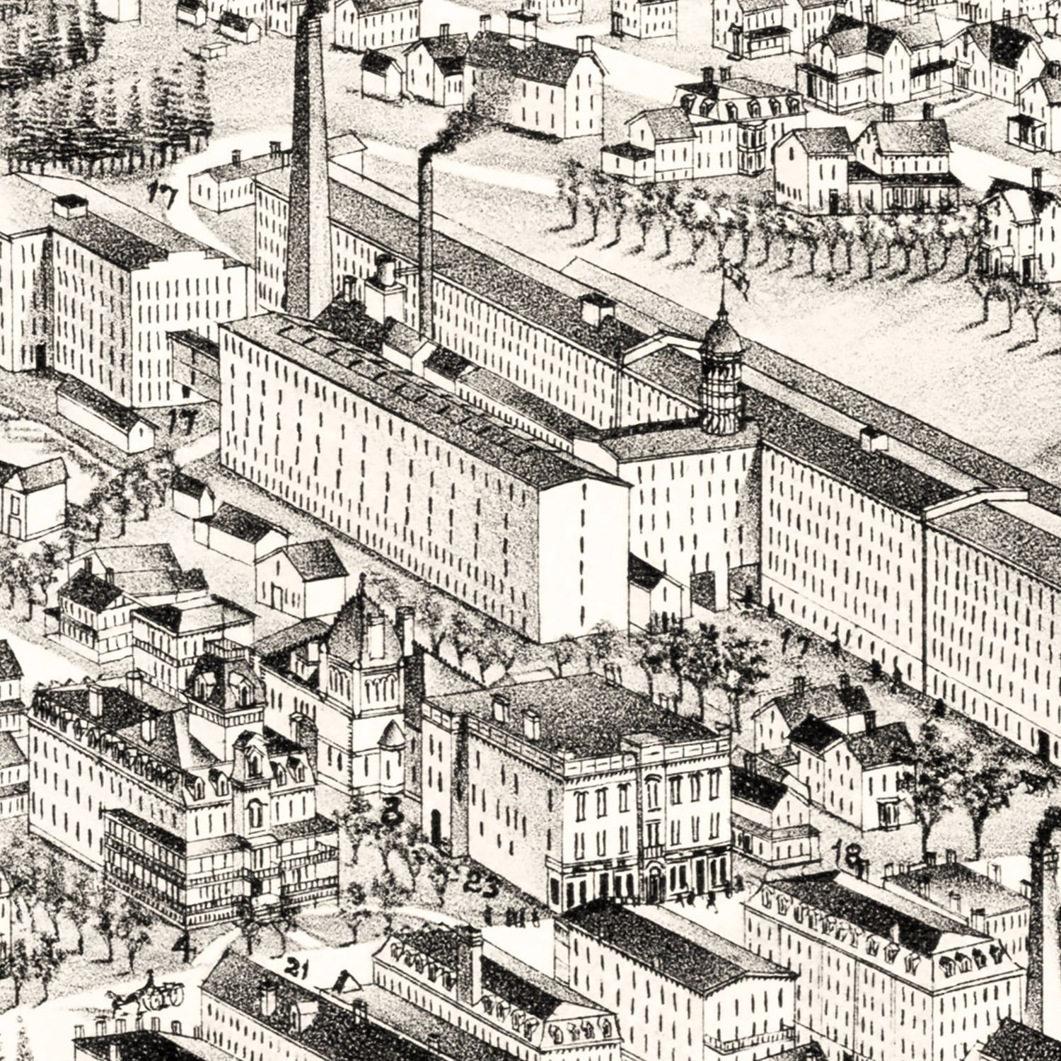 Vintage Map of Spencer, Massachusetts 1892