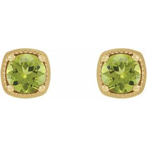 14K Yellow Gold 6 mm Natural Peridot Earrings – image 2