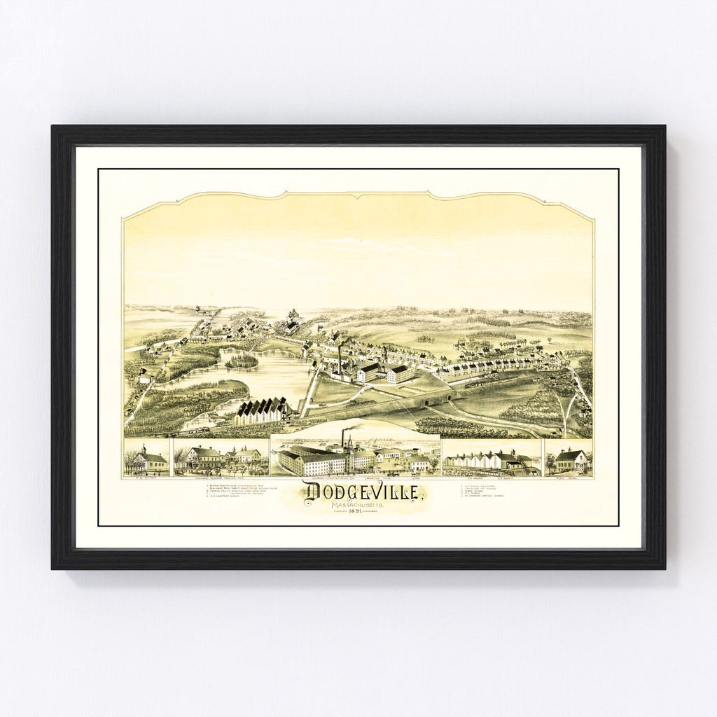 Vintage Map of Dodgeville, Massachusetts 1891
