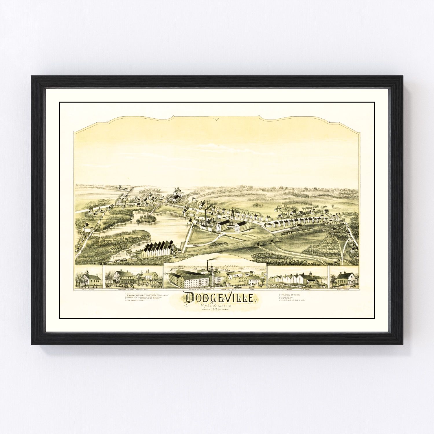 Vintage Map of Dodgeville, Massachusetts 1891