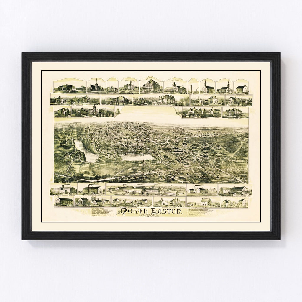 Vintage Map of North Easton, Massachusetts 1891