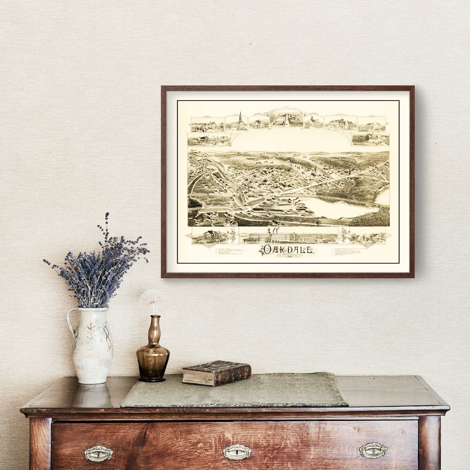 Vintage Map of Oakdale, Massachusetts 1891