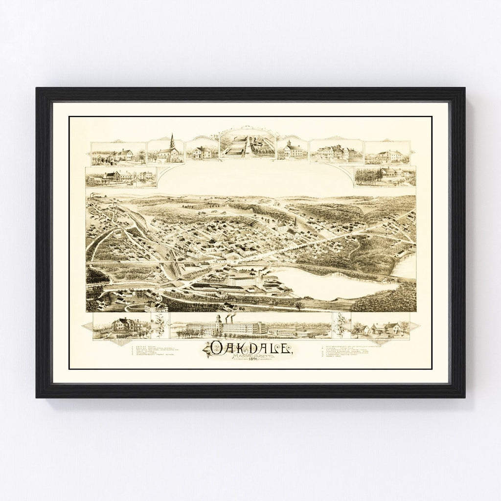 Vintage Map of Oakdale, Massachusetts 1891