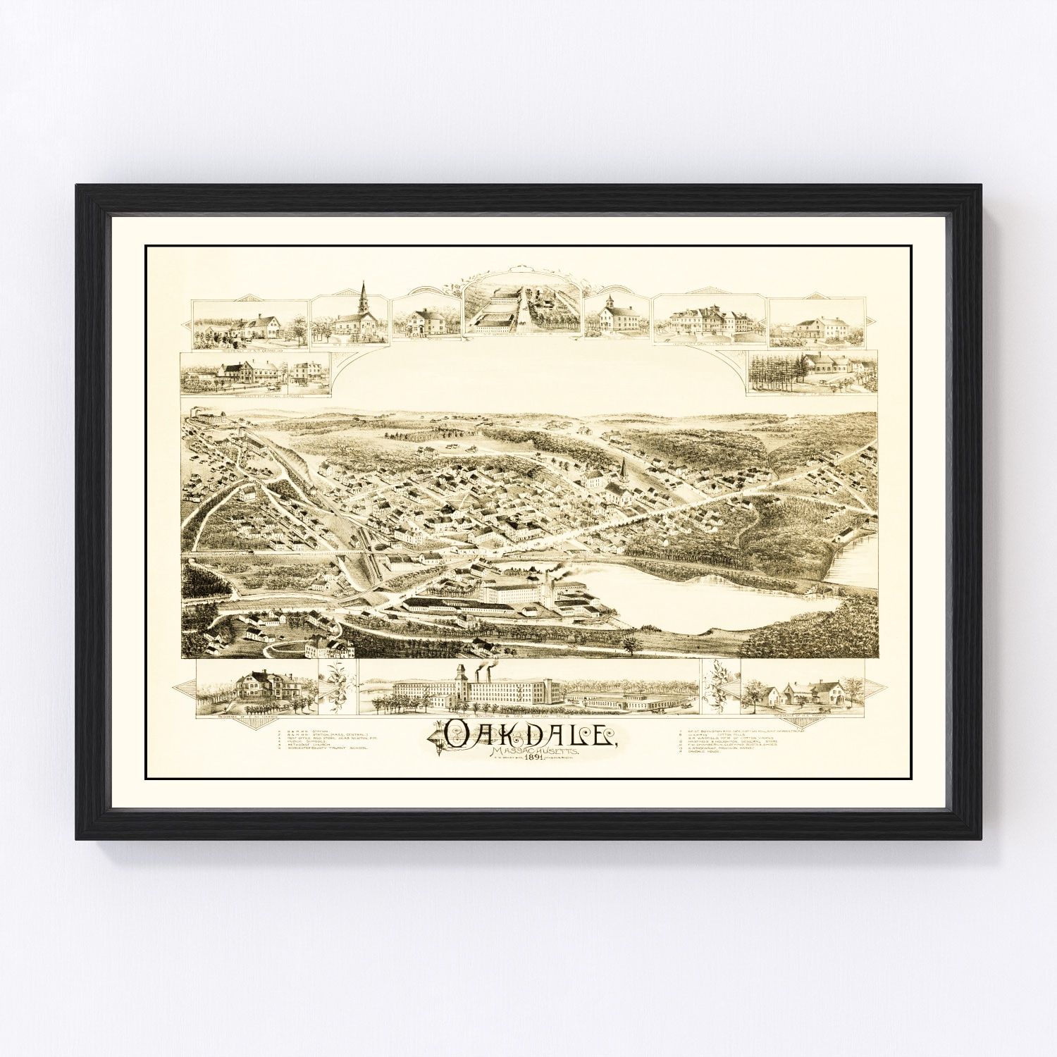 Vintage Map of Oakdale, Massachusetts 1891