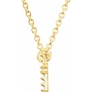 14K Yellow Gold .07 CTW Natural Diamond Sideways Cross 16-18" Necklace