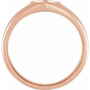 14K Rose Gold Natural Ruby Heart Signet Ring