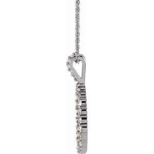 Sterling Silver 3/4 CTW Natural Diamond Scattered Circle 16-18" Necklace