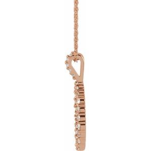 14K Rose Gold 3/4 CTW Natural Diamond Scattered Circle 16-18" Necklace