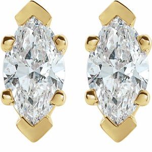 14K Yellow Gold 1/2 CTW Lab-Grown Diamond Earrings – image 2
