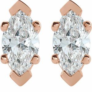 14K Rose Gold 1/2 CTW Natural Diamond Earrings – image 2